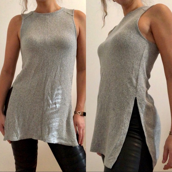 Ribbed Split Hem Tank / Tunic - Picture 4 of 5